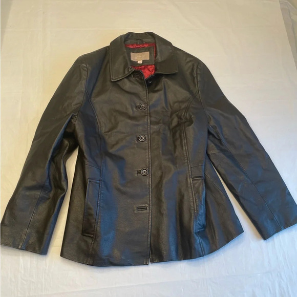 🧥Women’s Black Croft and Barrow Leather Jacket -  Size Large 🖤 - Picture 8 of 13
